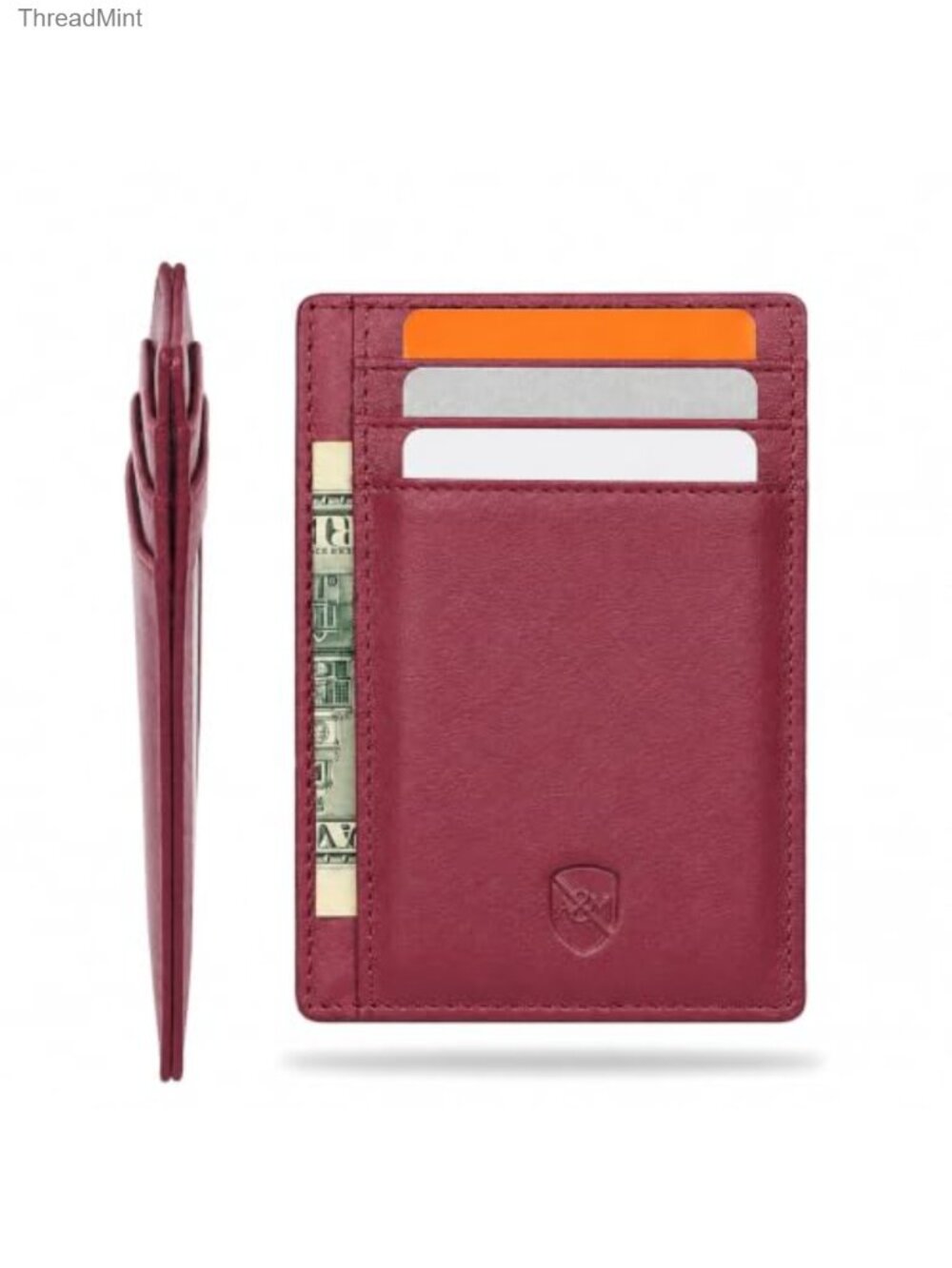 Slim RFID Genuine Leather Card Holder Front Pocket Wallet Gift Boxed